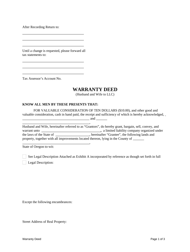 Oregon Husband  Form