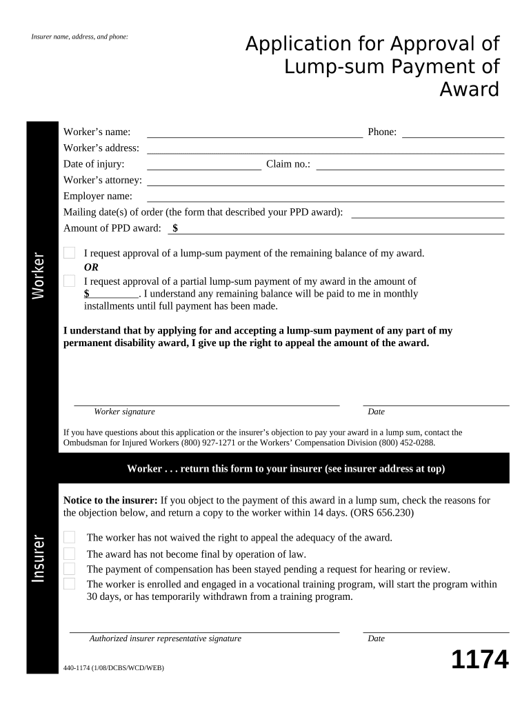 Lump Sum Award  Form