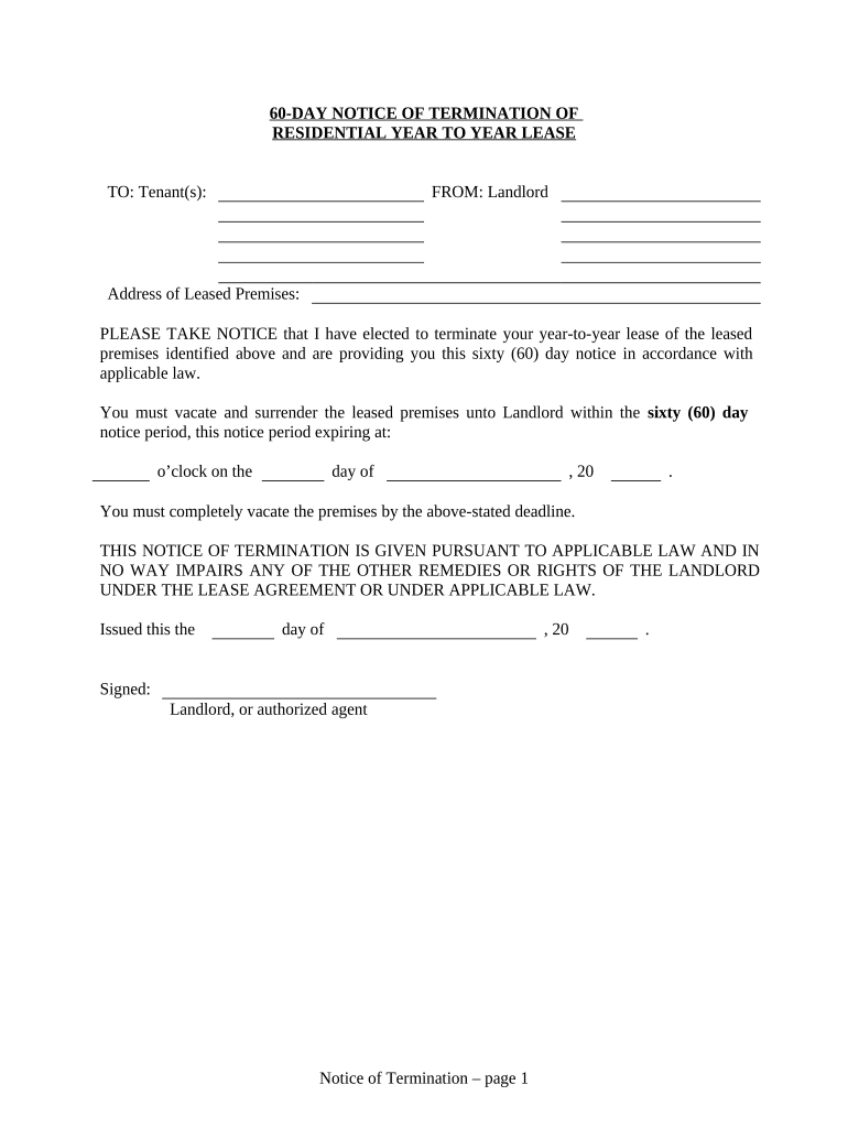 Oregon 60 Day  Form