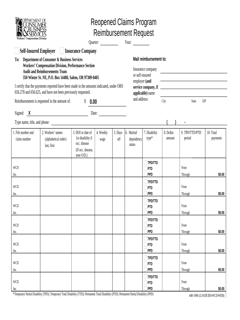 Reopened Claims  Form