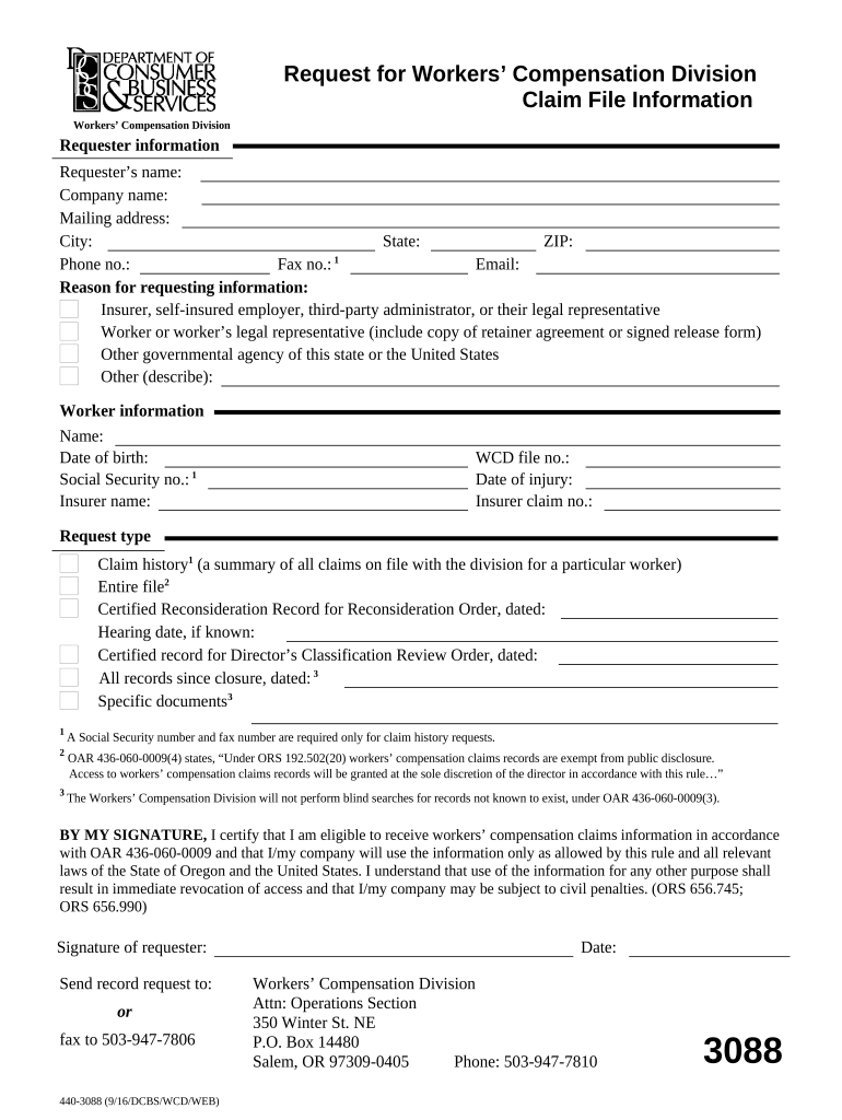 Oregon Workers Compensation  Form