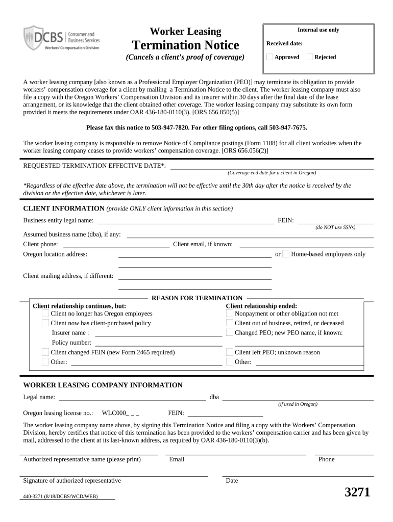 Oregon Compensation Worker  Form