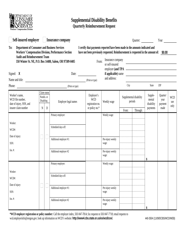 Oregon Disability Benefits  Form