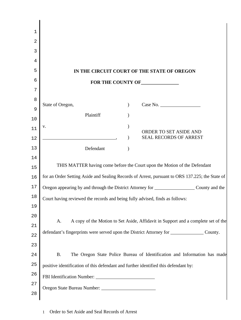 Order Seal Records  Form