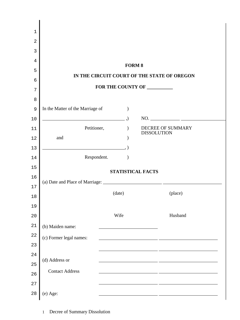 Oregon General Judgment  Form