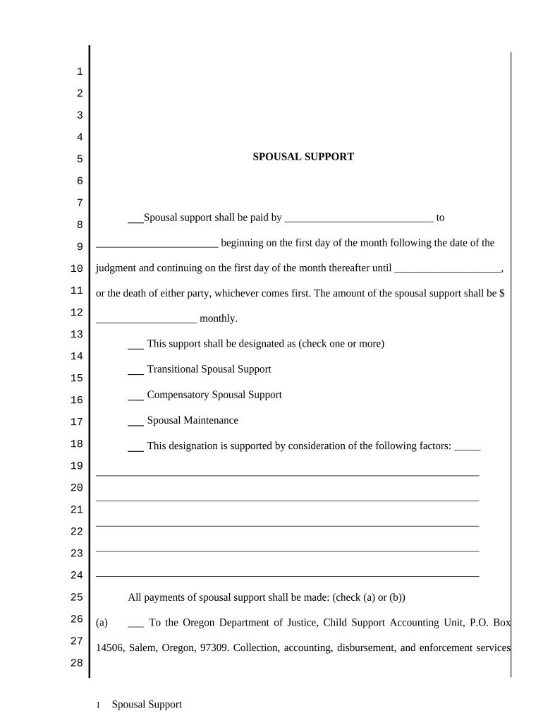 Oregon Spousal Form