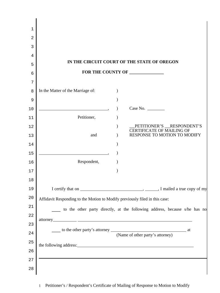 Oregon Modify  Form