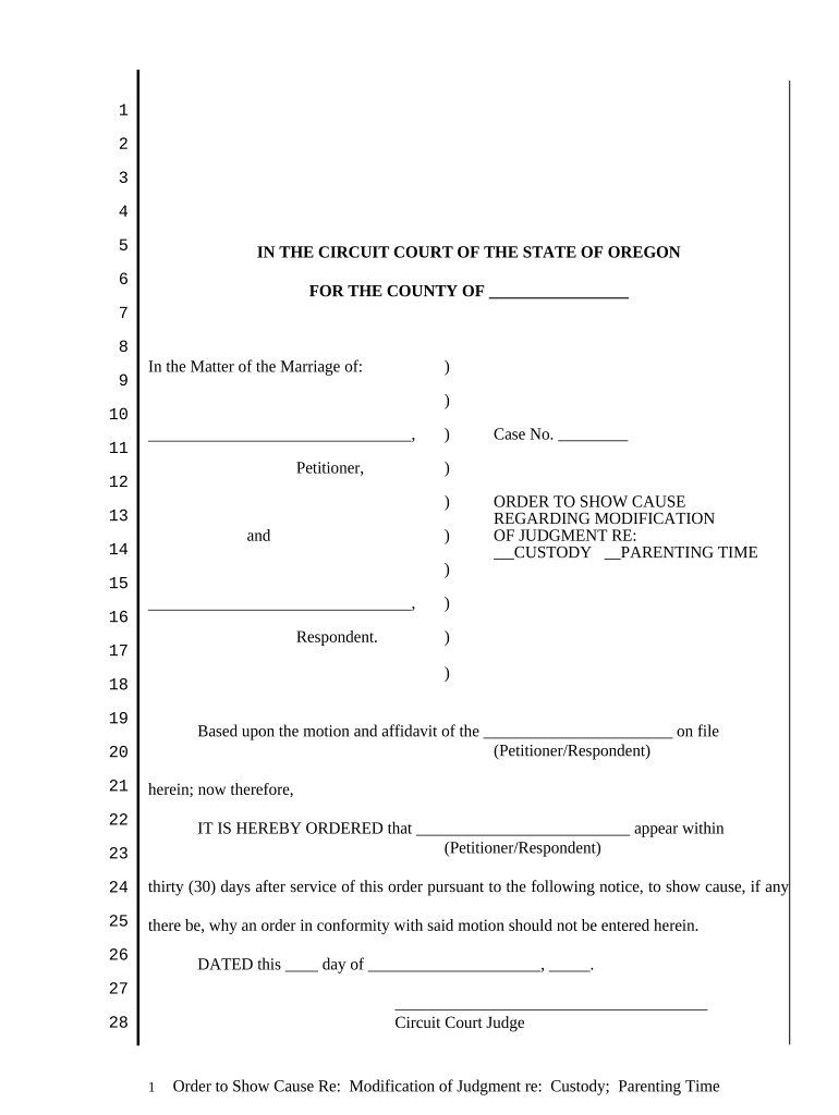 Oregon Show Cause  Form