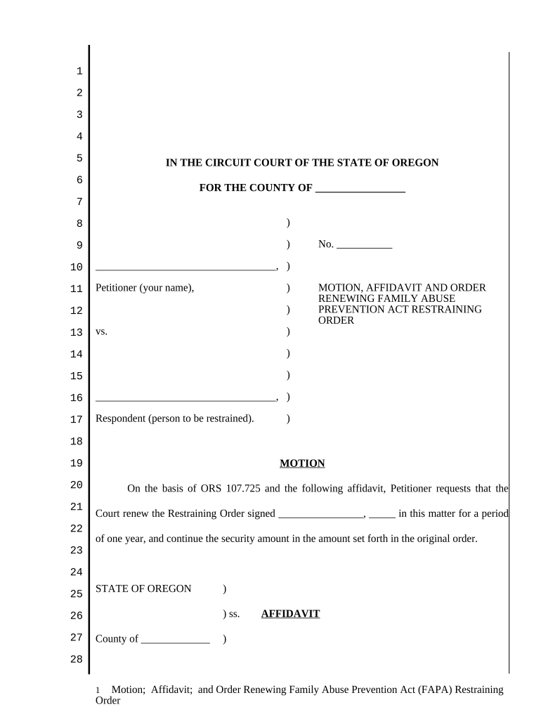 Oregon Renewing  Form