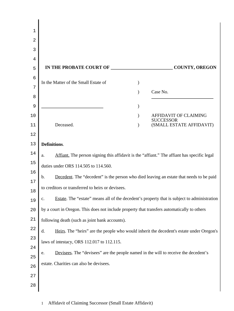 Oregon Estate Real Property  Form