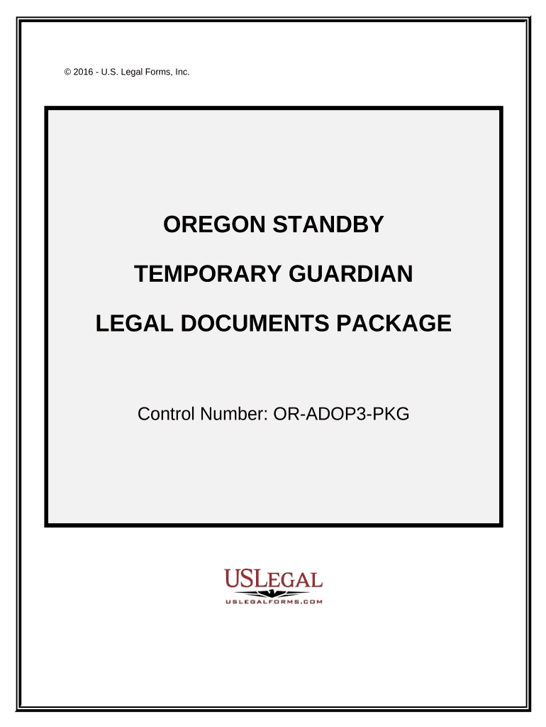 Oregon Standby Temporary Guardian Legal Documents Package Oregon  Form