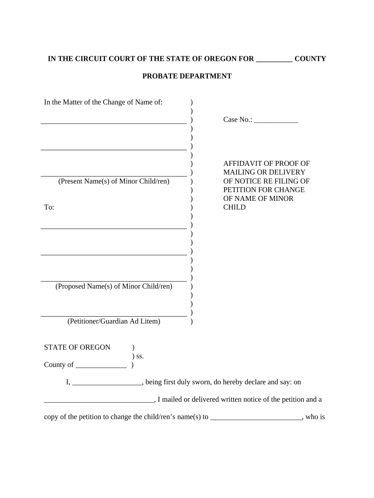 Oregon Family  Form