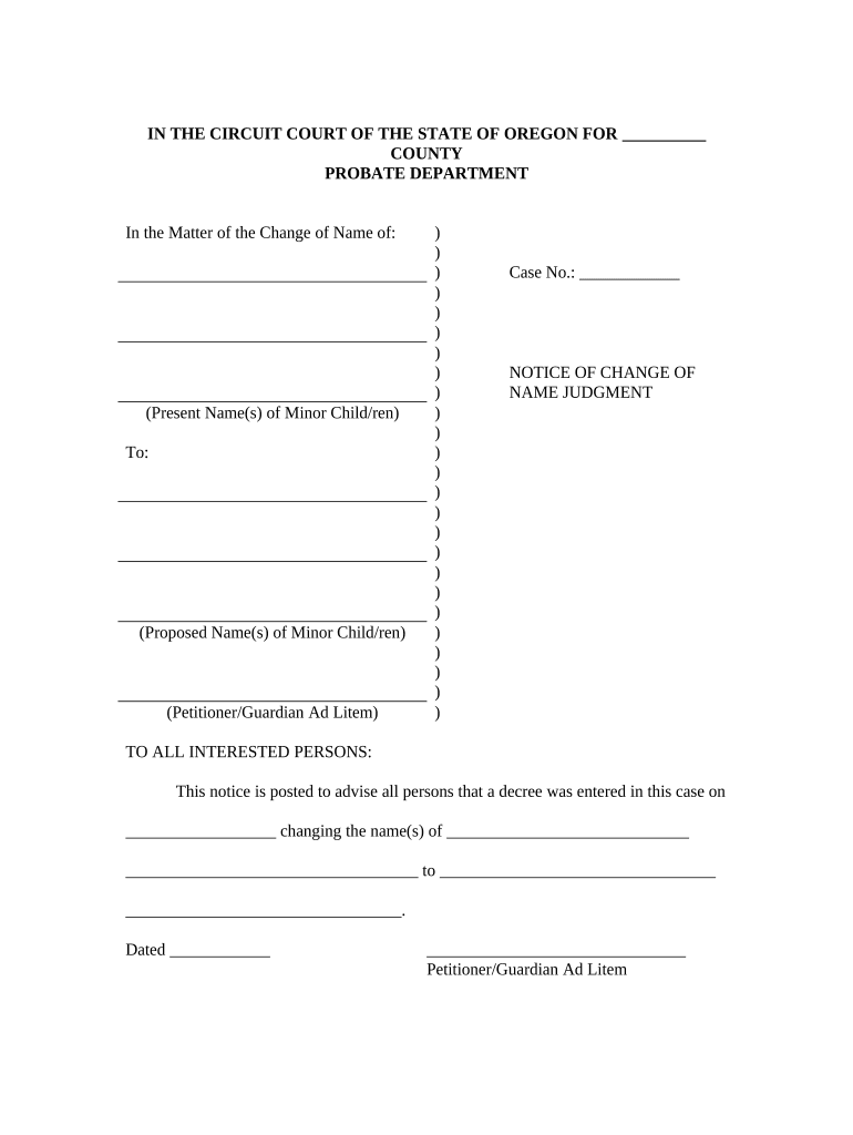 Or Name Change Form