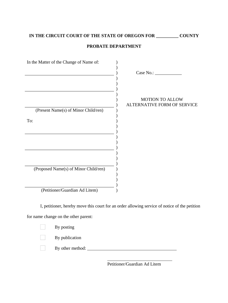 Alternative Service  Form