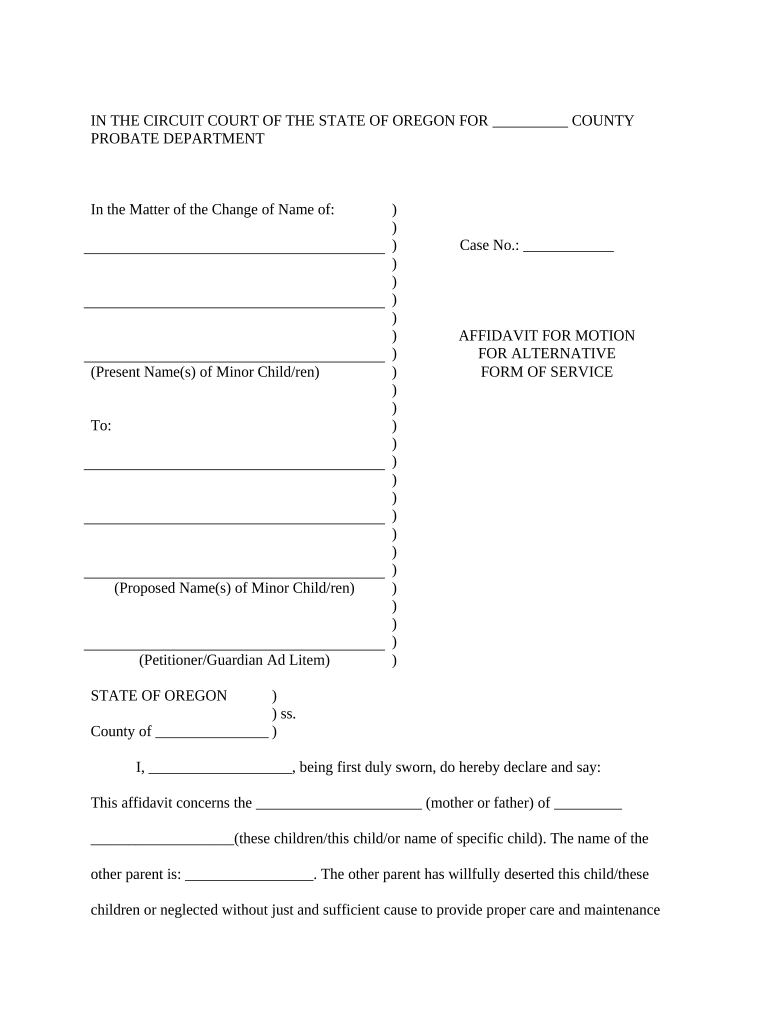 Motion Alternative Service  Form