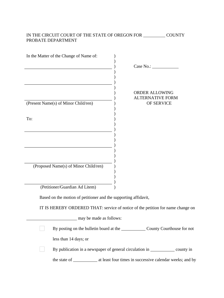 Alternative Service  Form