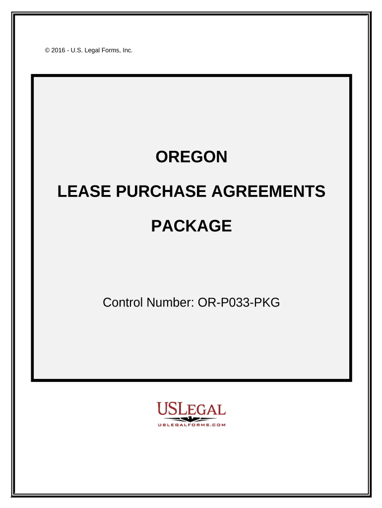 Lease Purchase Agreements Package Oregon  Form