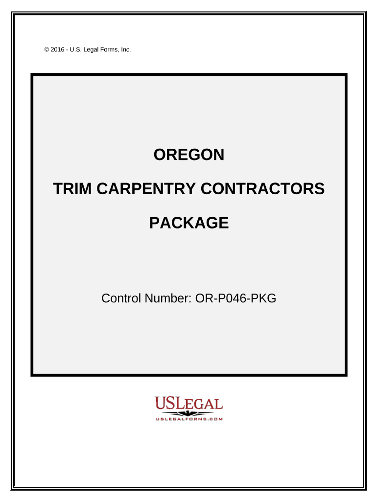 Trim Carpentry Contractor Package Oregon  Form