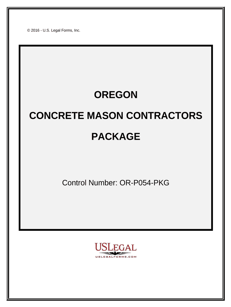Concrete Mason Contractor Package Oregon  Form