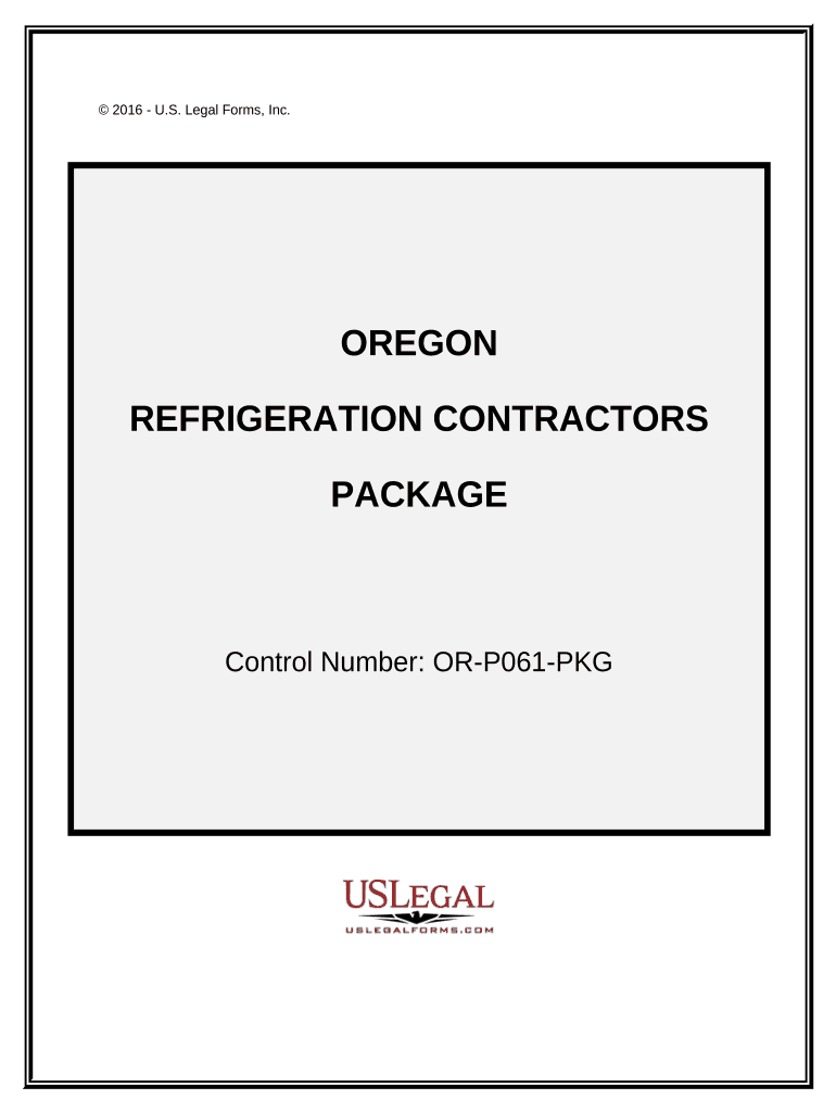 Refrigeration Contractor Package Oregon  Form