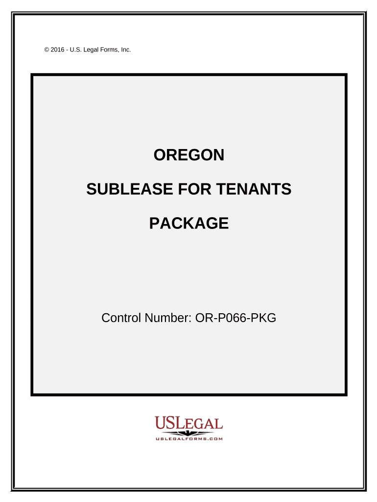 Landlord Tenant Sublease Package Oregon  Form