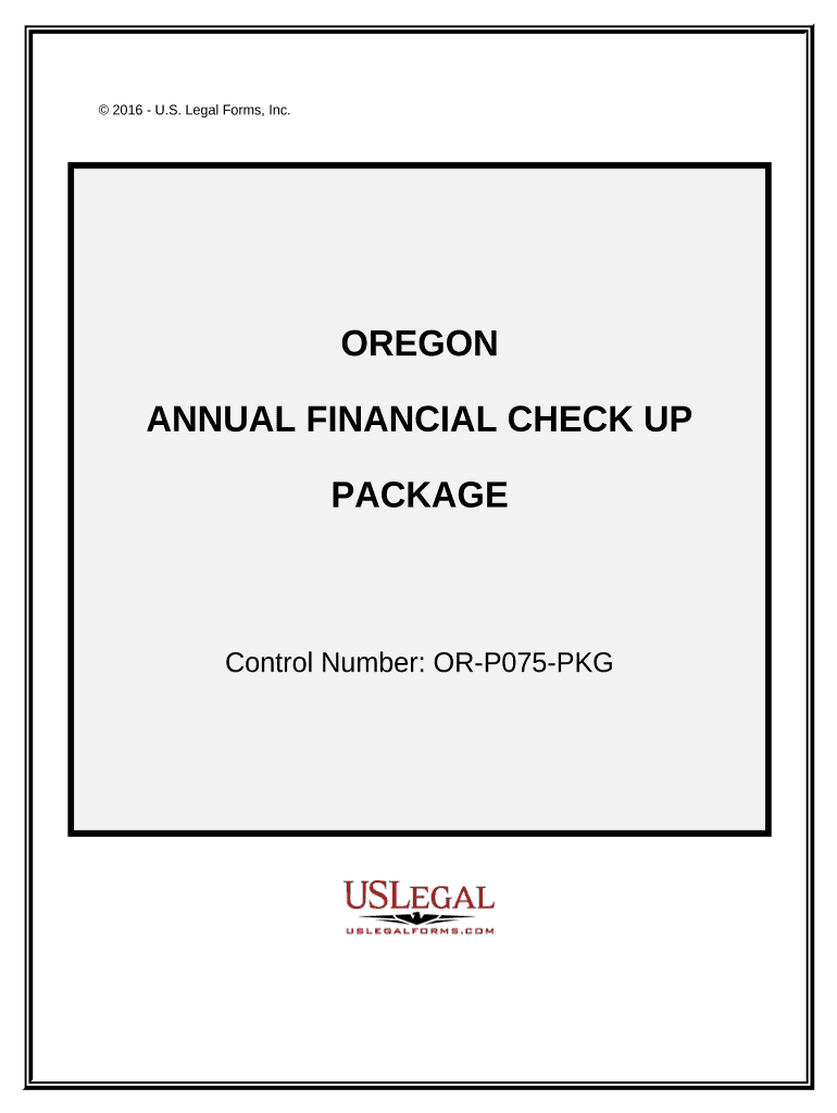 Annual Financial Checkup Package Oregon  Form
