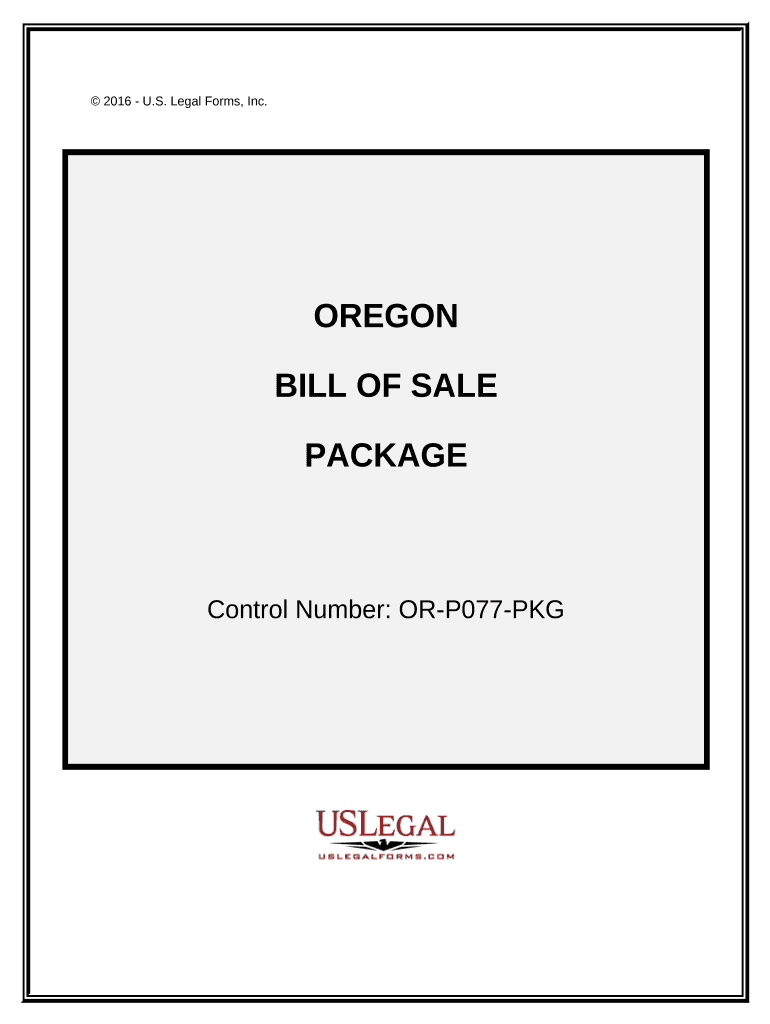 Oregon Bill Sale Template  Form
