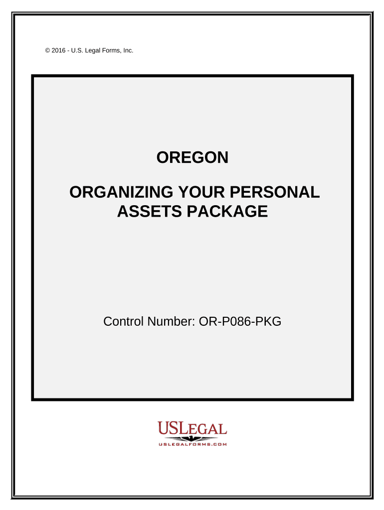 Organizing Your Personal Assets Package Oregon  Form
