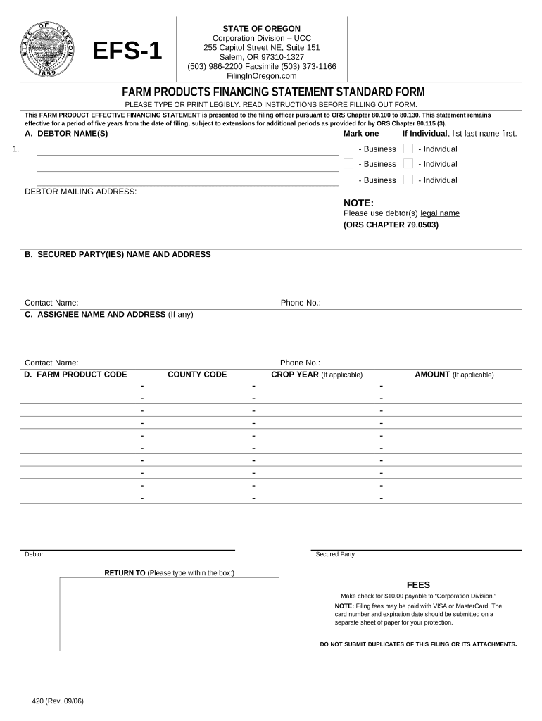 Oregon Ucc Financing  Form