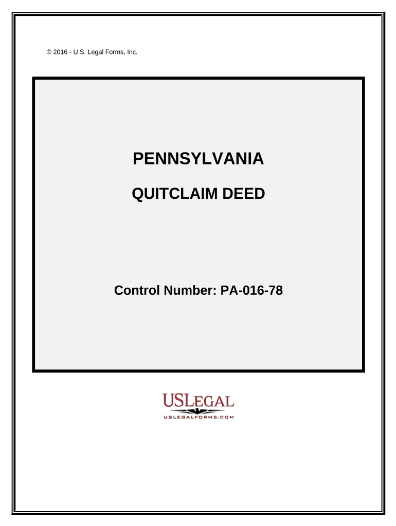 Quitclaim Deed from Individual to Himself and Wife Pennsylvania  Form