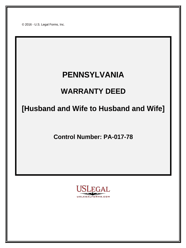 Warranty Deed from Husband and Wife to Husband and Wife Pennsylvania  Form