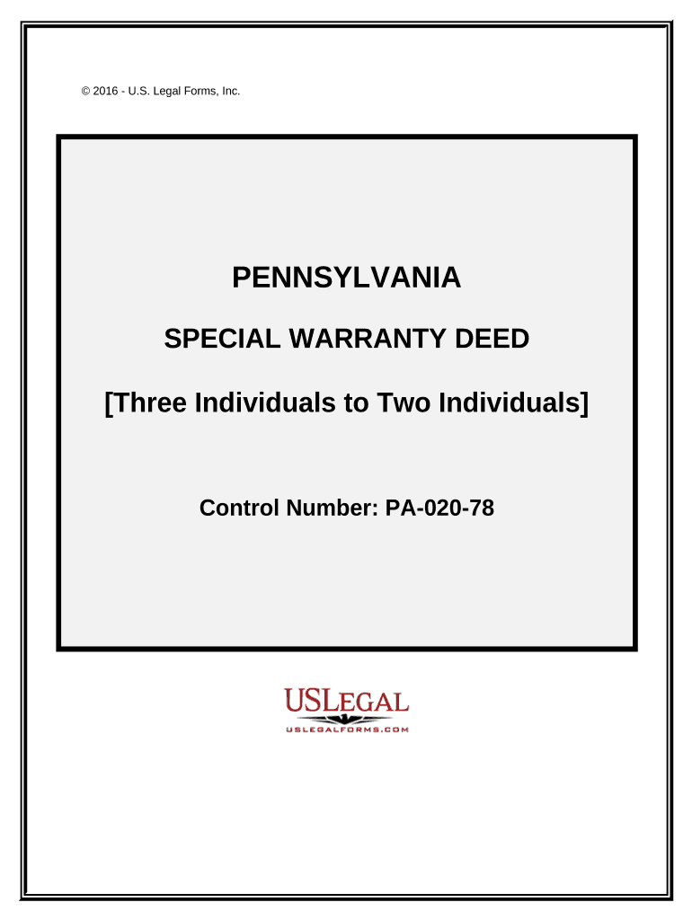 Pa Special Warranty Deed  Form