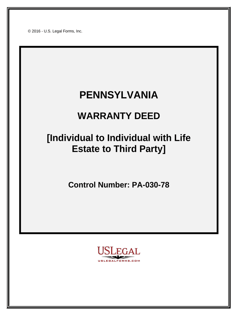 Deed Life Estate  Form