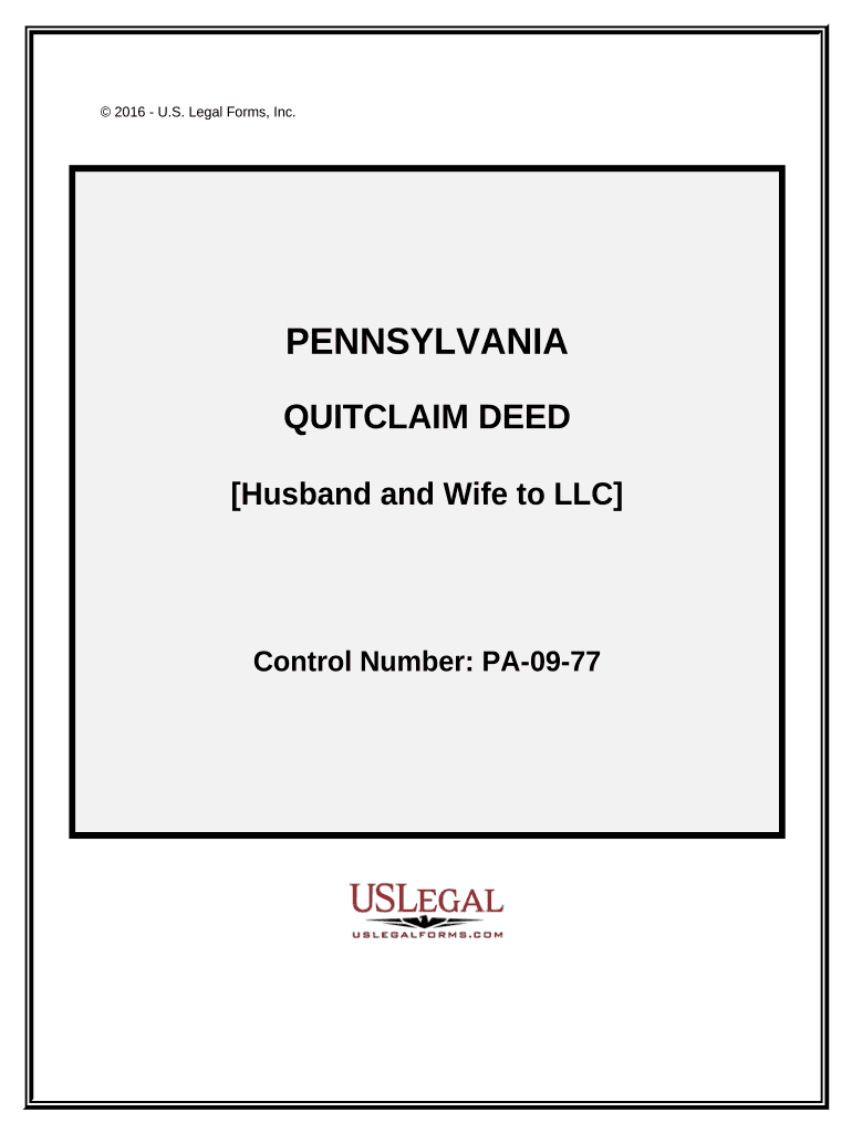 Quitclaim Deed from Husband and Wife to LLC Pennsylvania  Form