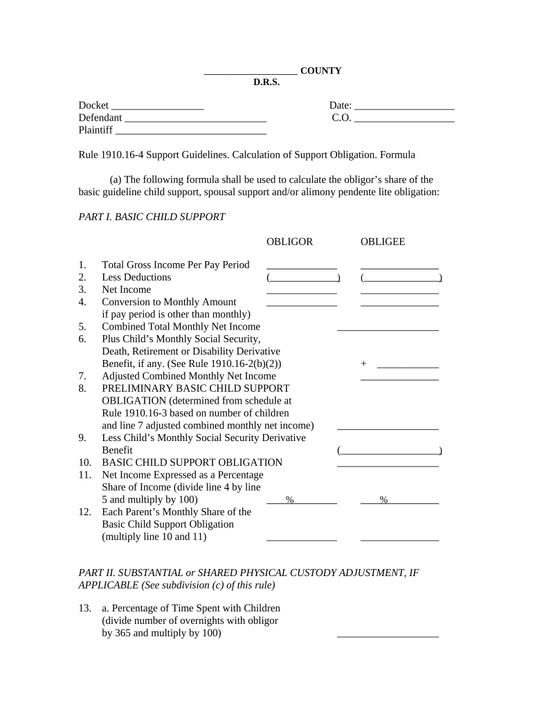 Pa Child Support  Form