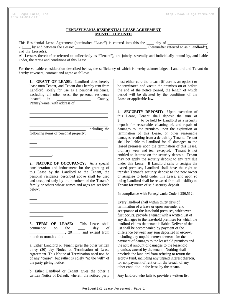 Rental Agreement Month  Form