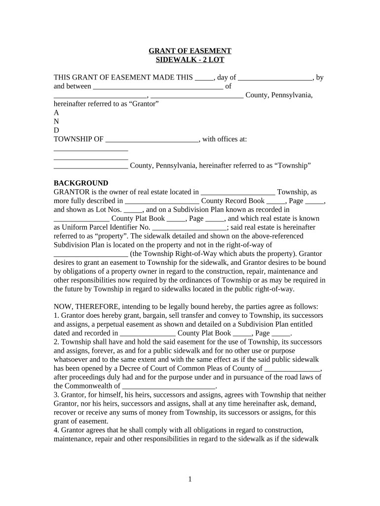 Pa Easement  Form