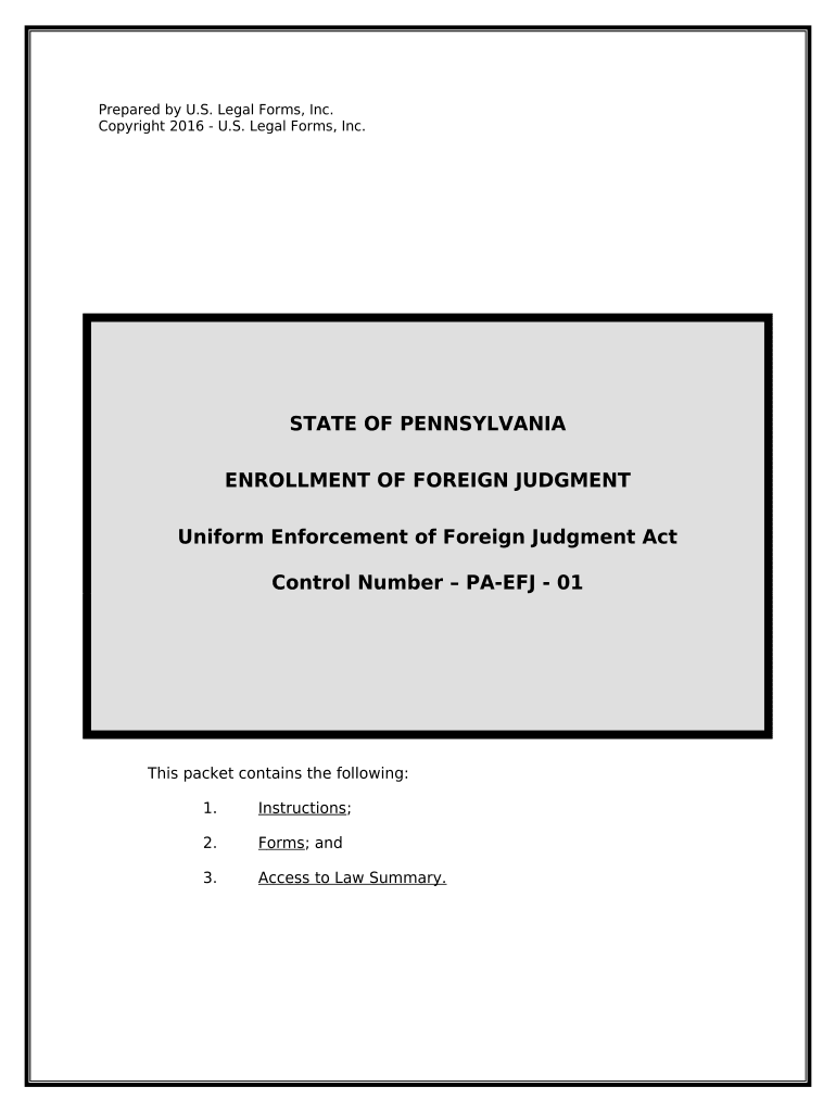 Pennsylvania Foreign Form