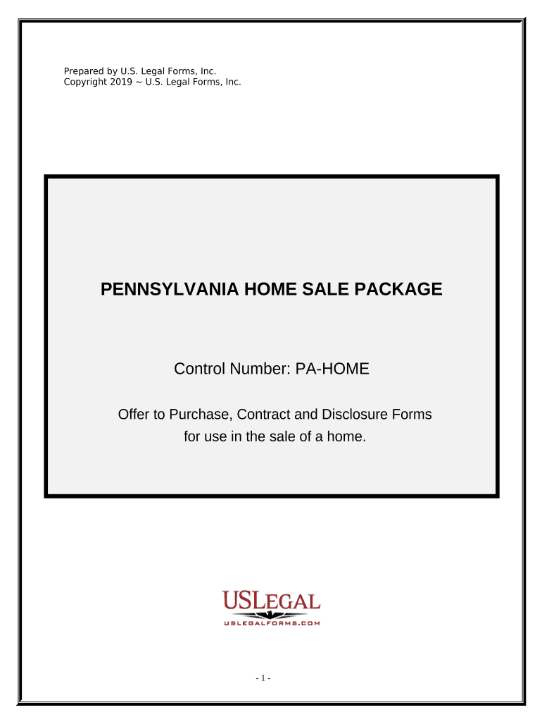 Real Estate Home Sales Package with Offer to Purchase, Contract of Sale, Disclosure Statements and More for Residential House Pe  Form
