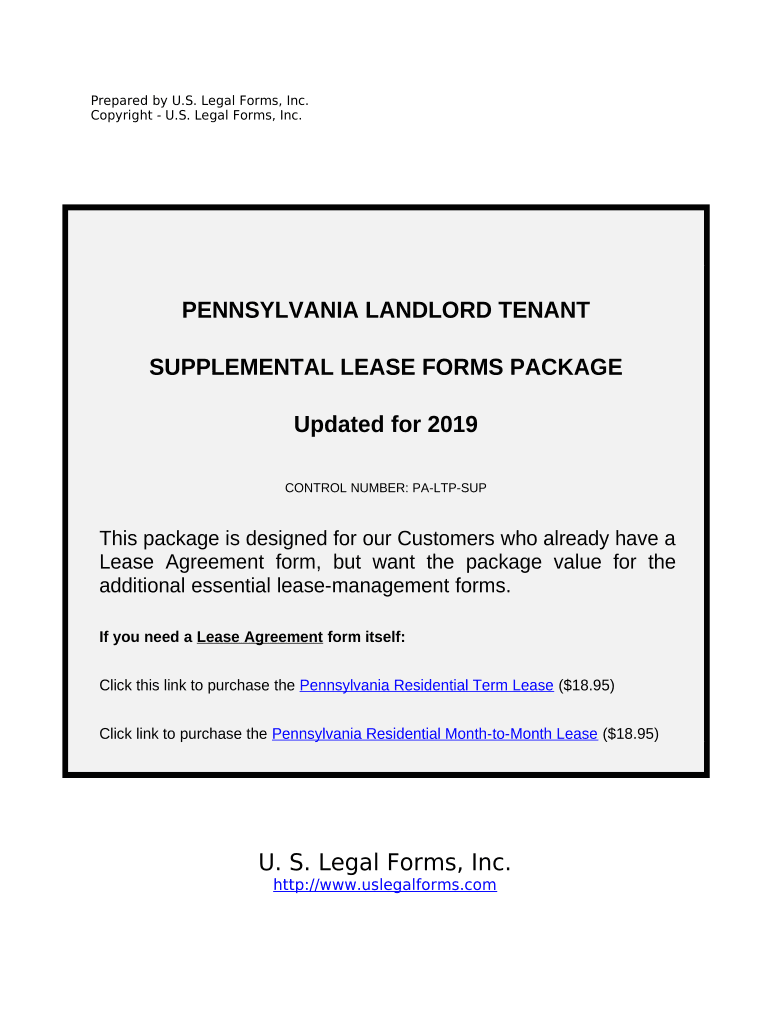 Supplemental Residential Lease Forms Package Pennsylvania