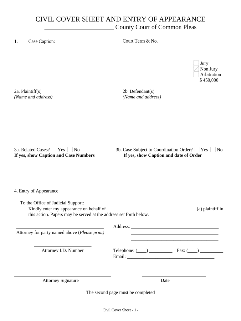 Pennsylvania Civil  Form