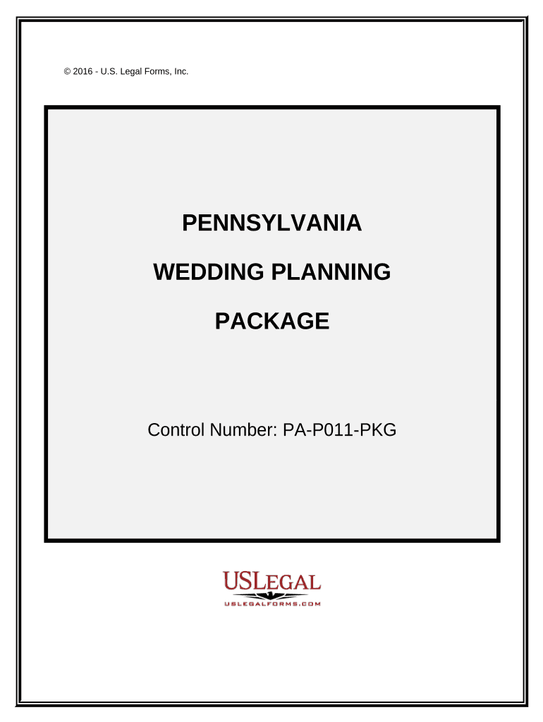 Wedding Planning or Consultant Package Pennsylvania  Form