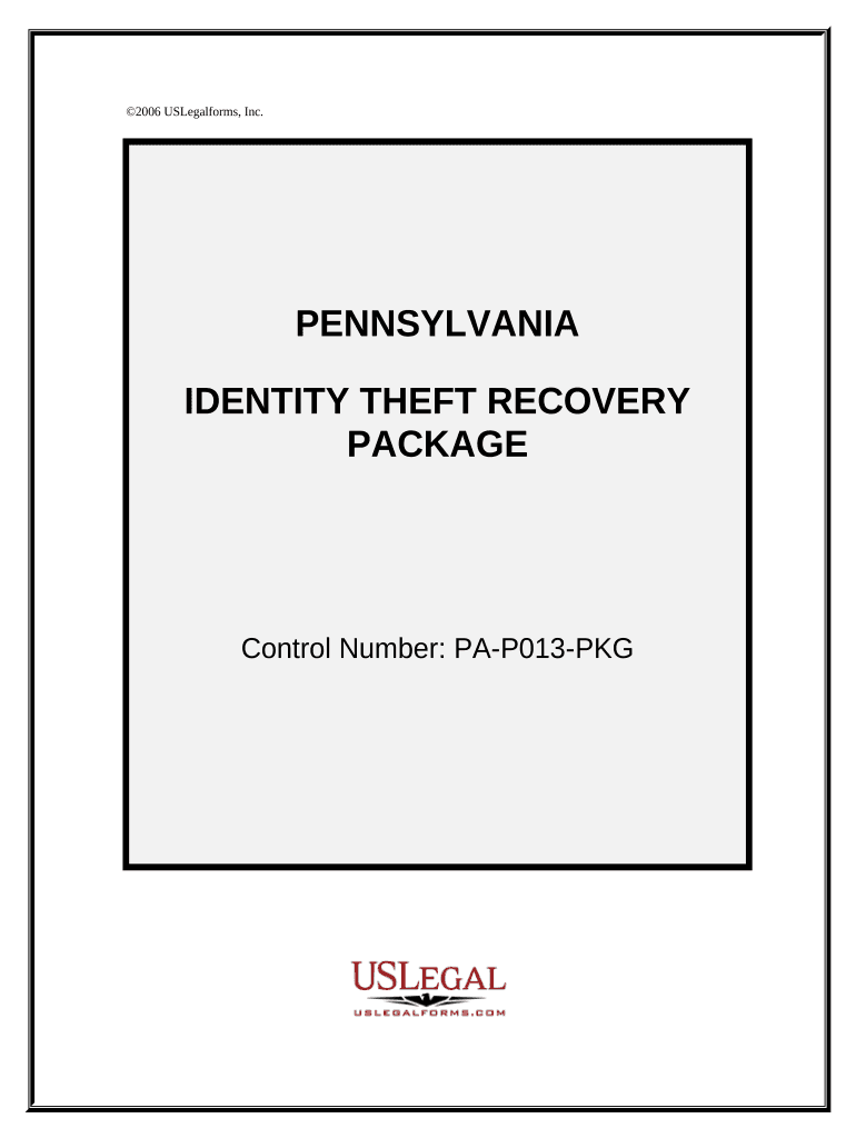 Identity Theft Recovery Package Pennsylvania  Form