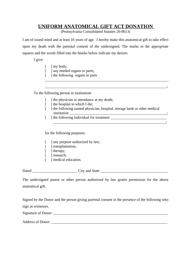 Pa Anatomical  Form