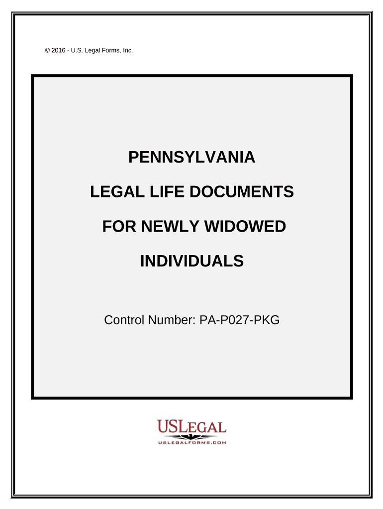 Newly Widowed Individuals Package Pennsylvania  Form