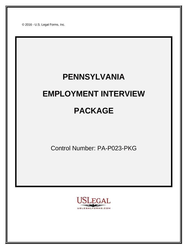 Employment Interview Package Pennsylvania  Form