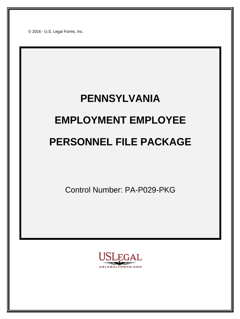 Employment Employee Personnel File Package Pennsylvania  Form