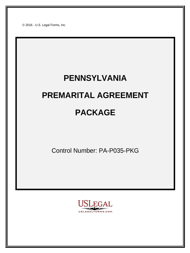 Premarital Agreements Package Pennsylvania  Form