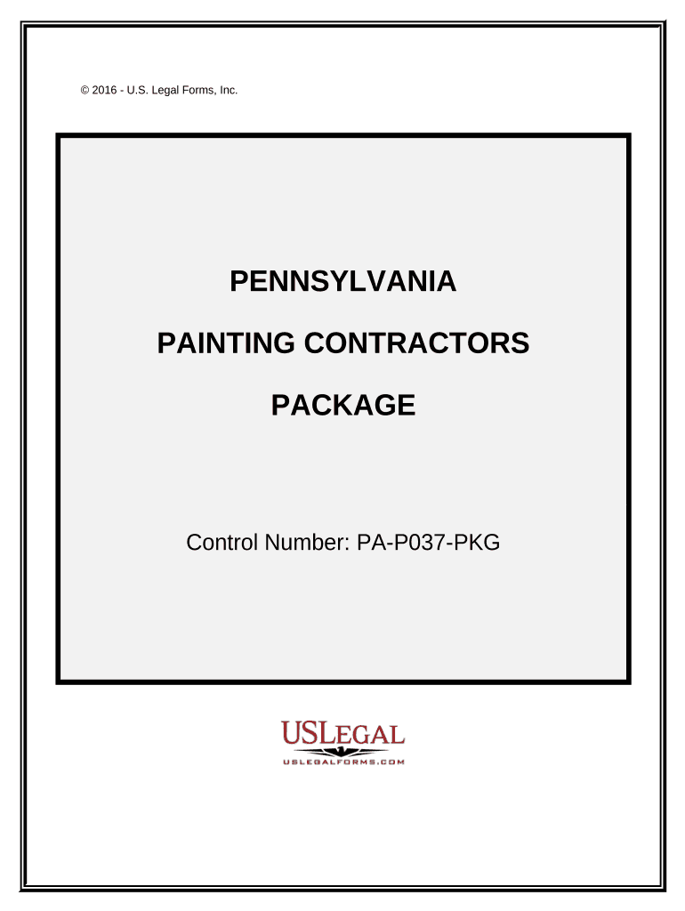 Painting Contractor Package Pennsylvania  Form