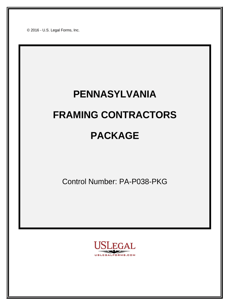 Framing Contractor Package Pennsylvania  Form